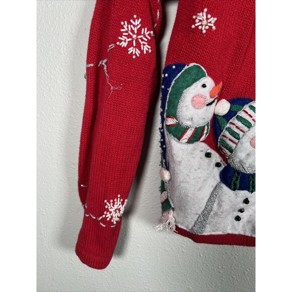 Christmas snowman "ugly" sweater cardigan #45 - Picture 5 of 8